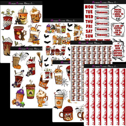 Creepy Coffee Sticker Kit